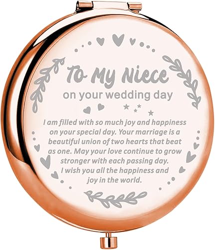 UJIMS Espejo de maquillaje para el día de la boda de la sobrina - Regalo de la tía para un día especial