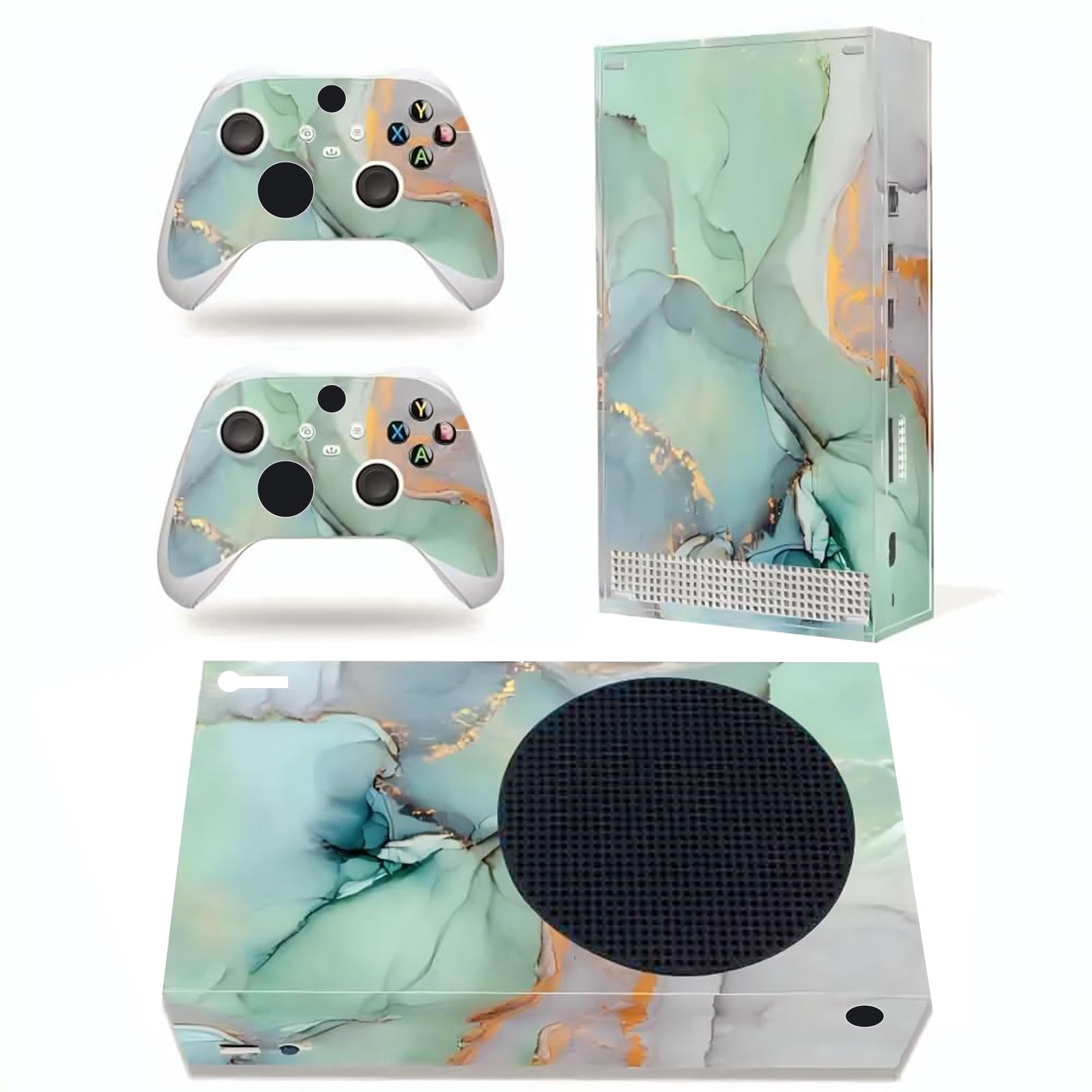 Skin Sticker Compatible with Xbox Series S Console and Controller Protective Film Vinyl Sticker Wrap Cover Compatible with Microsoft Xbox Series S (Green Marble)-picture-41