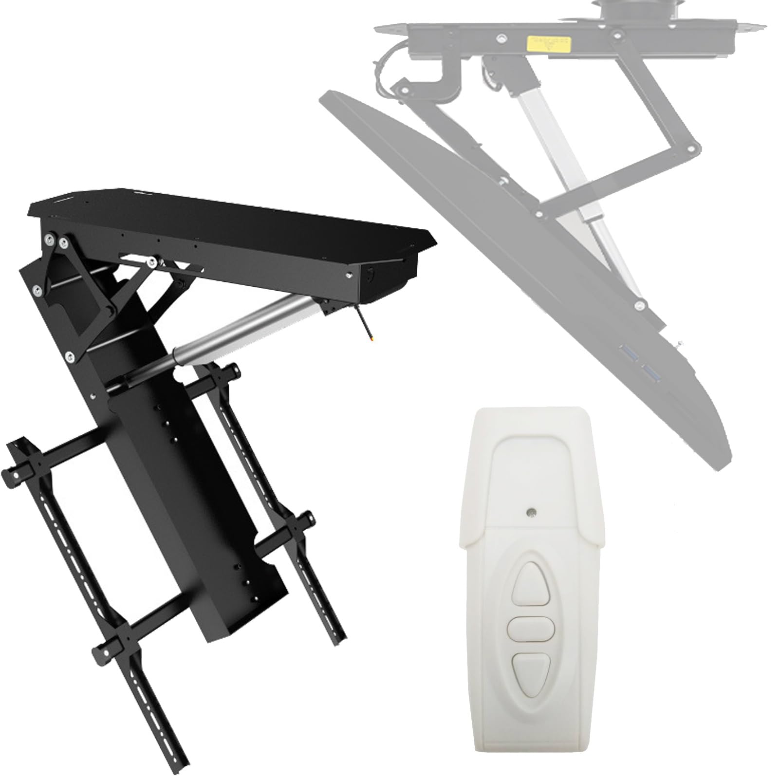 Soporte de TV de Techo motorizado - Soporte eléctrico silencioso abatible para Pantallas de 32''-65''/50''-90'', Control Remoto, VESA máx. 600 x 600 mm, Ajuste de ángulo de 0 a 75°(32-65 Inch)