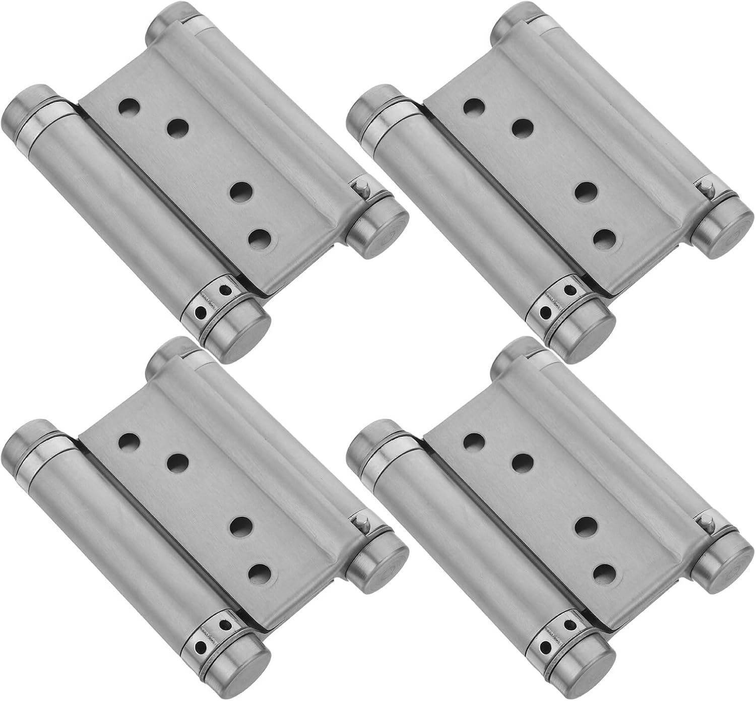 4pcs Stainless Steel Self Closing Door Hinges 3-inch Heavy Duty Double Spring for Café Bar Saloon Swing Doors Indoor Outdoor