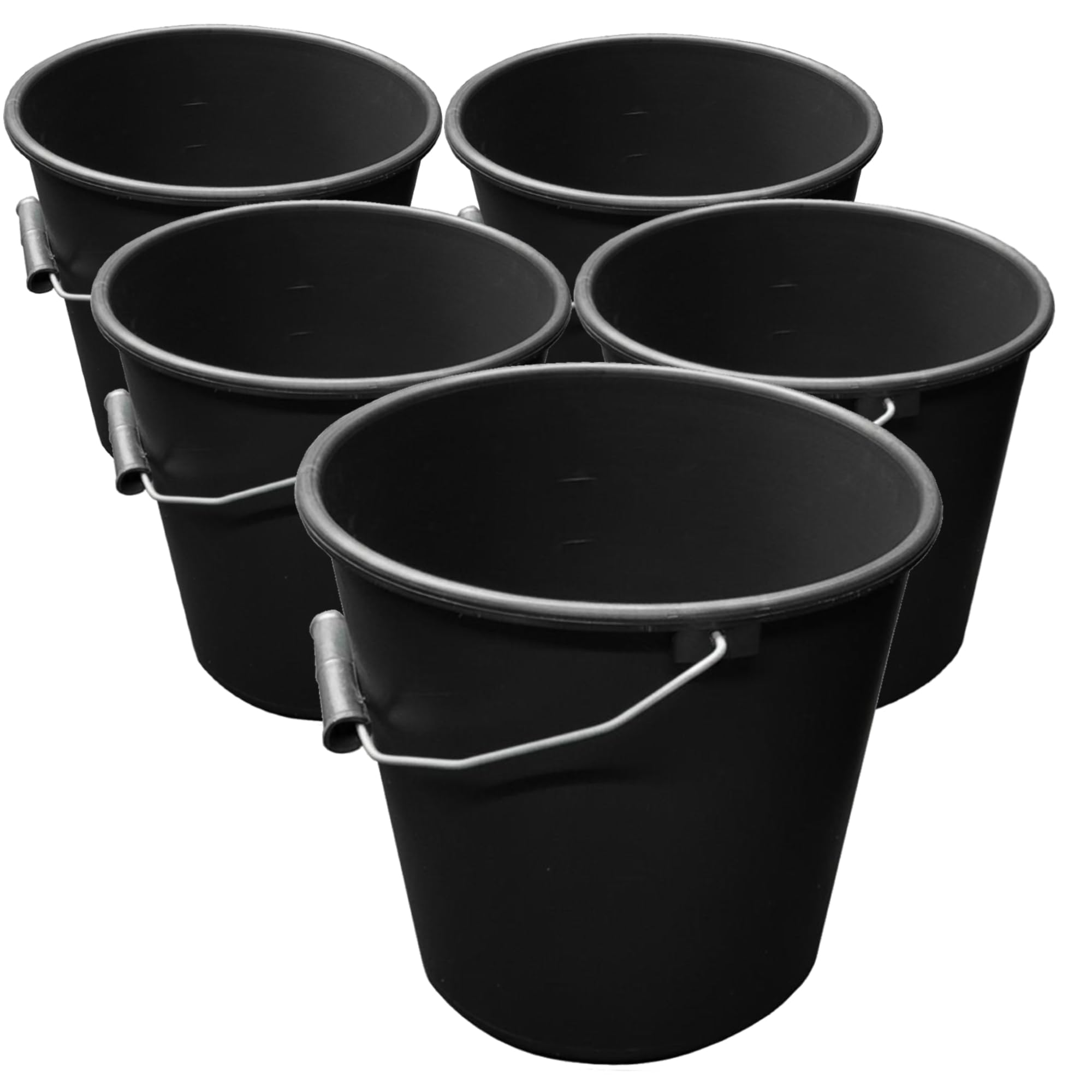 5LTR Plastic Paint Kettle - Painter & Decorators Paint Pot Black Bucket Tubs (5)