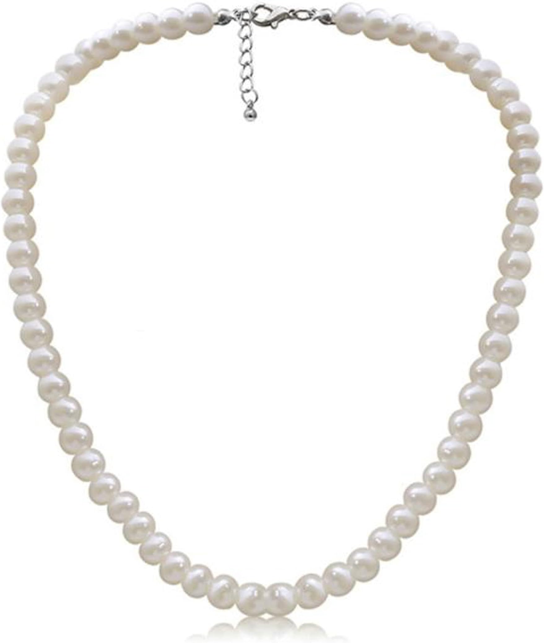 Imitation Pearl Necklace for Women | Vintage Beaded Pearl Choker for Everyday Wear, Fancy Dress, Wedding Brides Jewellery, Costume Jewellery, one size (DV0123)