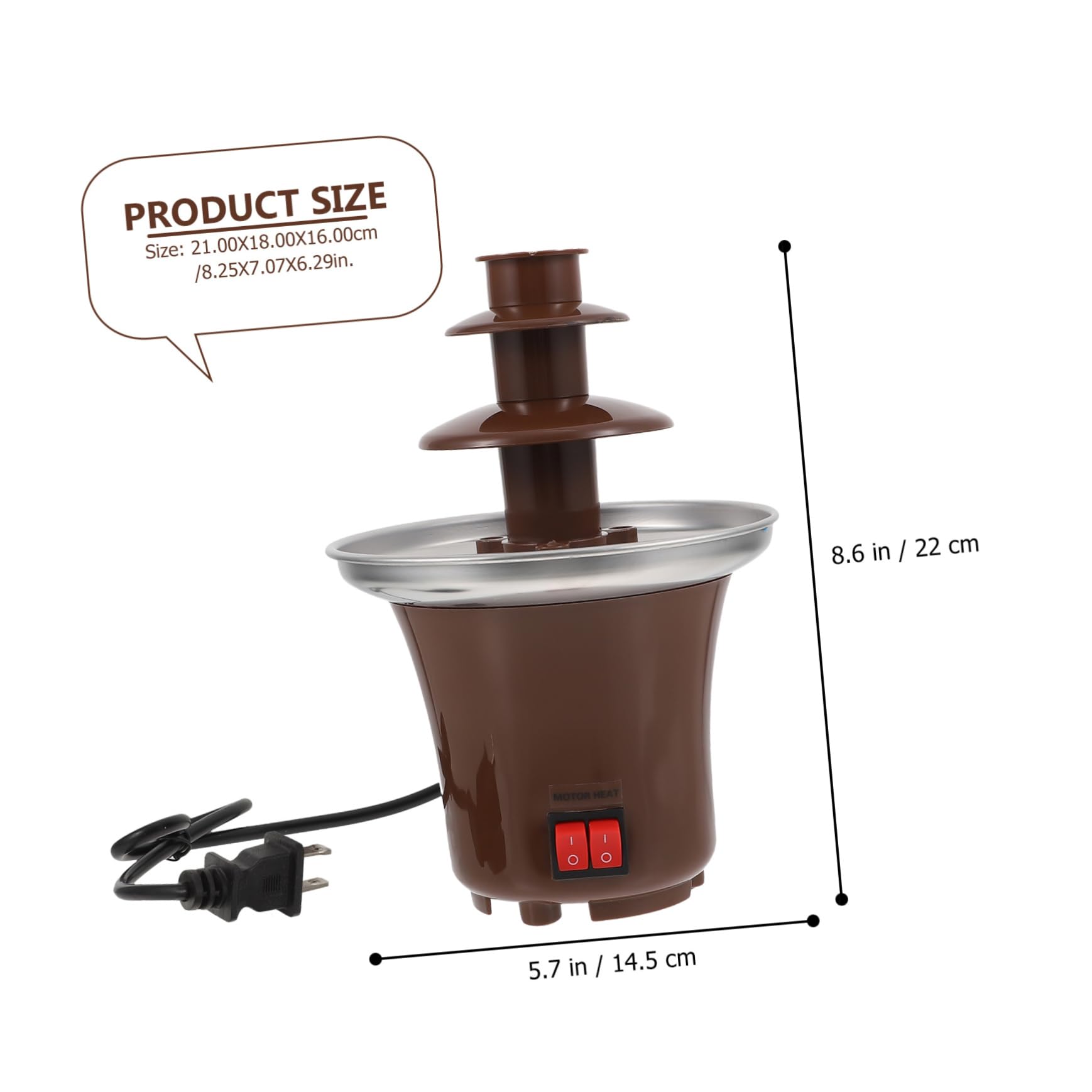 FELTECHELECTR Melting Chocolate Maker Small Fountain Heated Fondue Fountain Perfect for Parties Stainless Steel
