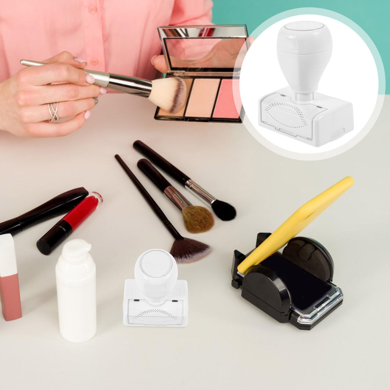 Mikinona Eyelash Practice Stamp Lash Stamping Tool Makeup Lash Practice Stamp Makeup Lash Extension Stamp Women Lash Stamp Lower Lash Stamp with Ink Women Eyelash Extension Stamp