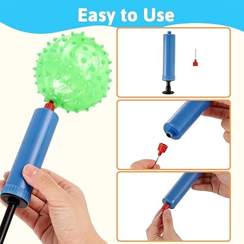 Miniatura 5 de LOVEINUSA Pelota de rebote, paquete de 12 bolas de masaje sensoriales con bomba de aire, para aliviar el estrés, juguetes sensoriales para adultos y