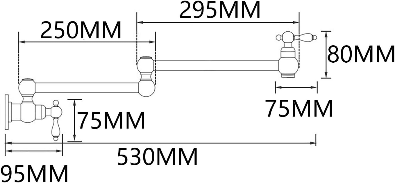 Buу 1 gеt 1 Tecmolog Wall Mount Kitchen Faucet 1/2”NPT Brass Folding Pot Filler Tap Single Hole Kitchen Sink Tap for Cold Water, Nickel, CT170NA