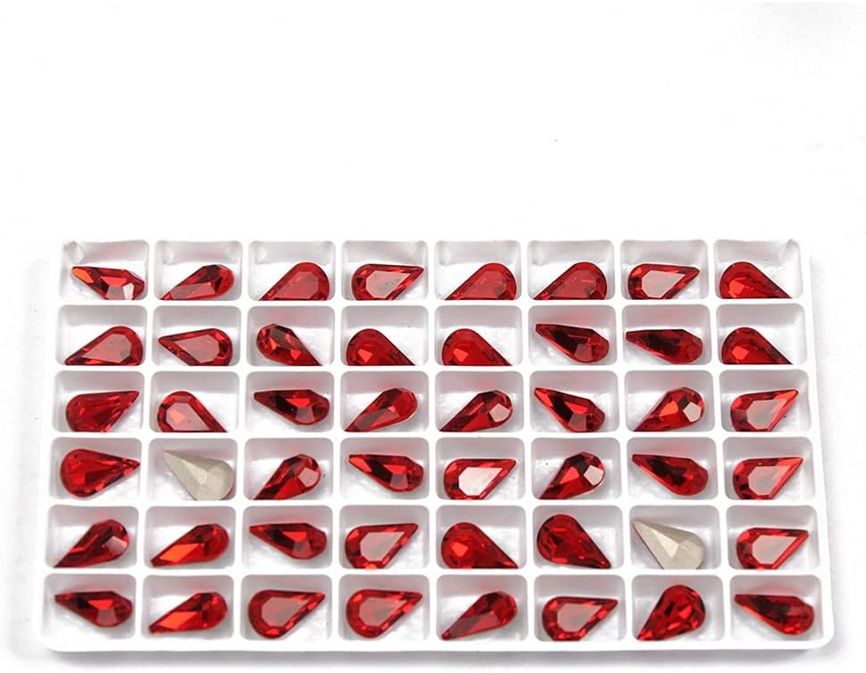 Pear Shaped Fancy Rhinestone Lt. Siam Crystal Diamond Best Pointback Crystals Rhinestones for Nail Art Gems