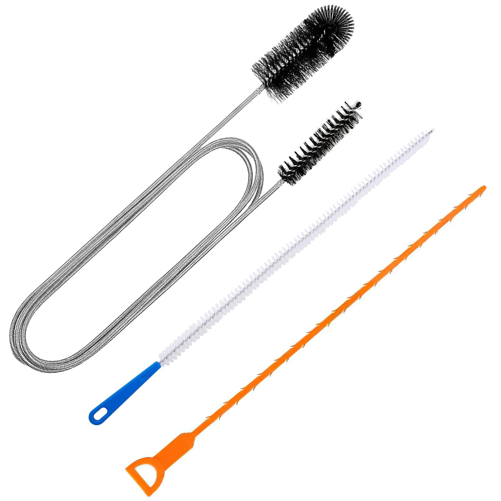 Kit De Nettoyage De Drain 3 Pièces : Brosse De Furet Deboucheur En Acier Inoxydable, Outil De Deboucheur Canalisation En Plastique, Brosse De Nettoyage Réutilisable Pour Cuisine, Douche, Salle De Bain