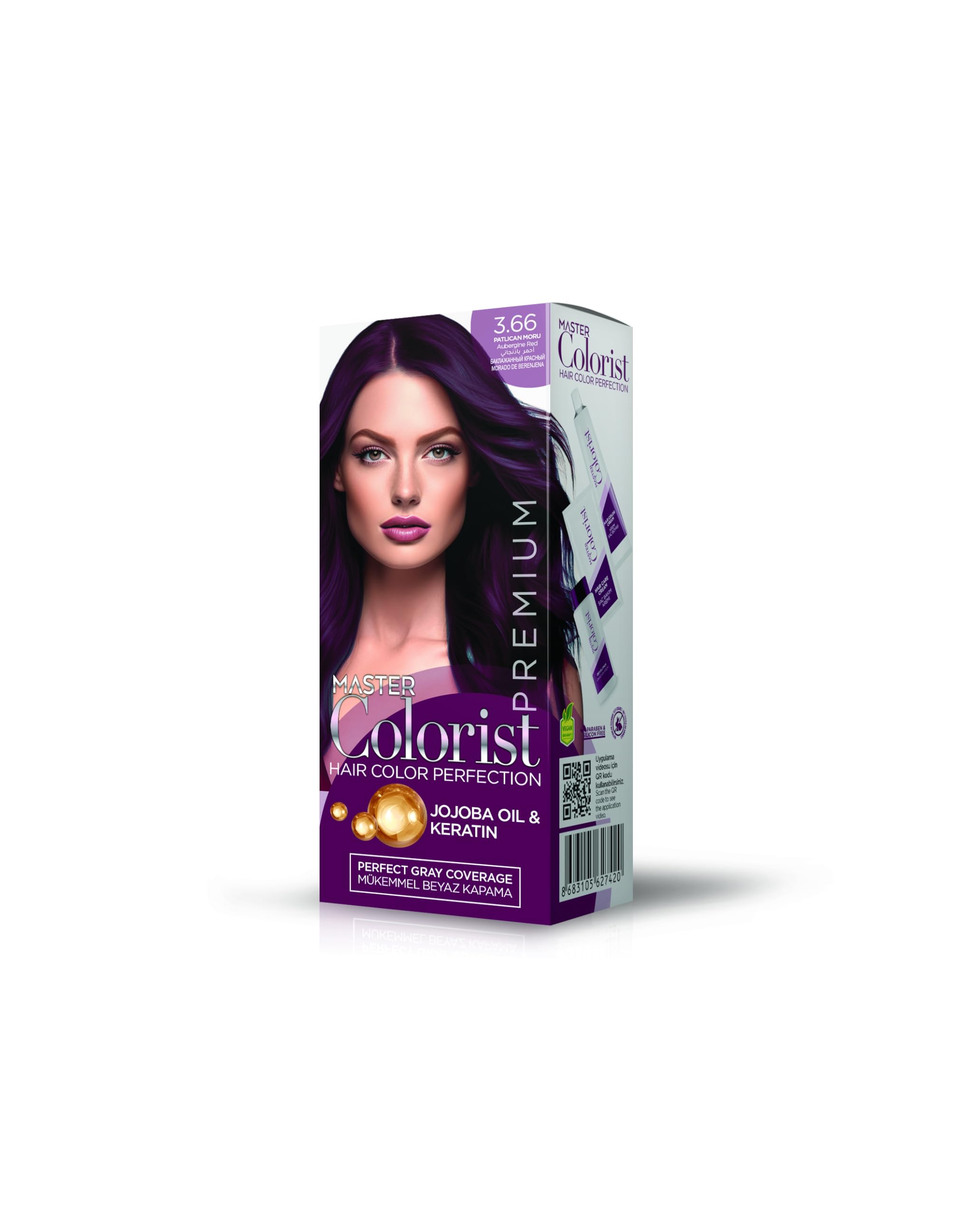 Premıum Yarı Kit Set Saç Boyası 3.66 Patlıcan Moru