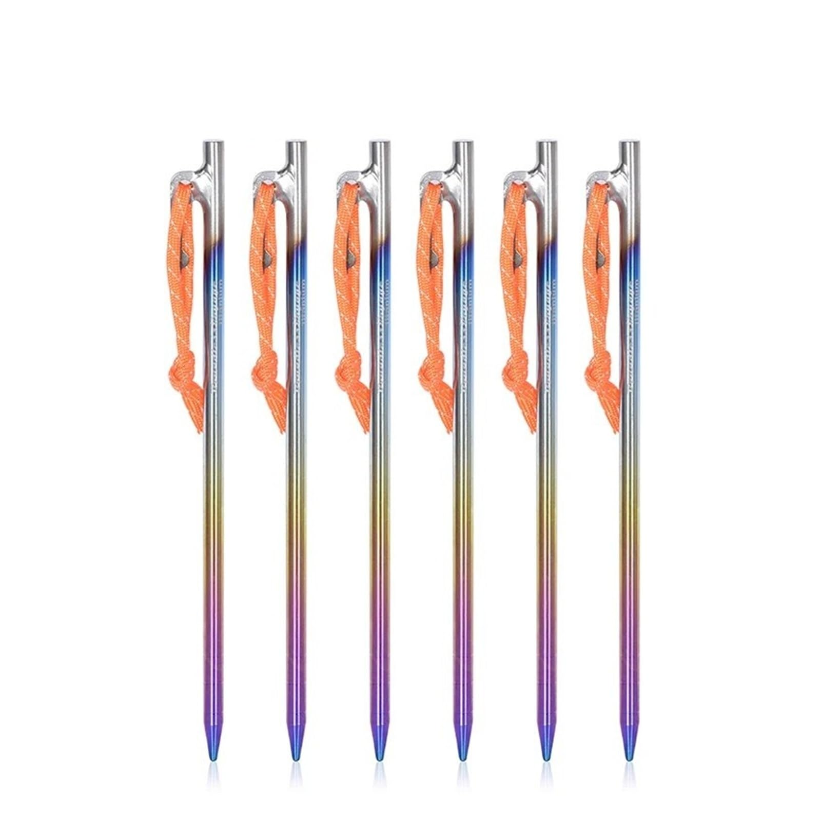 Piquets de Tente de Camping Robustes en Alliage de Titane, 6 pièces, piquets for Voyage en Plein air, randonnée, Jardinage | 35cm 6PCs