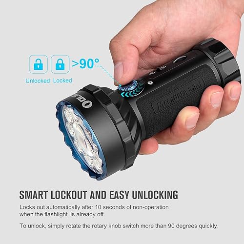 Miniatura 7 de OLIGHT Marauder - Mini linterna recargable, 7,000 lúmenes más brillantes con foco de distancia de haz de 1,968.5 ft, luces de mano de carga