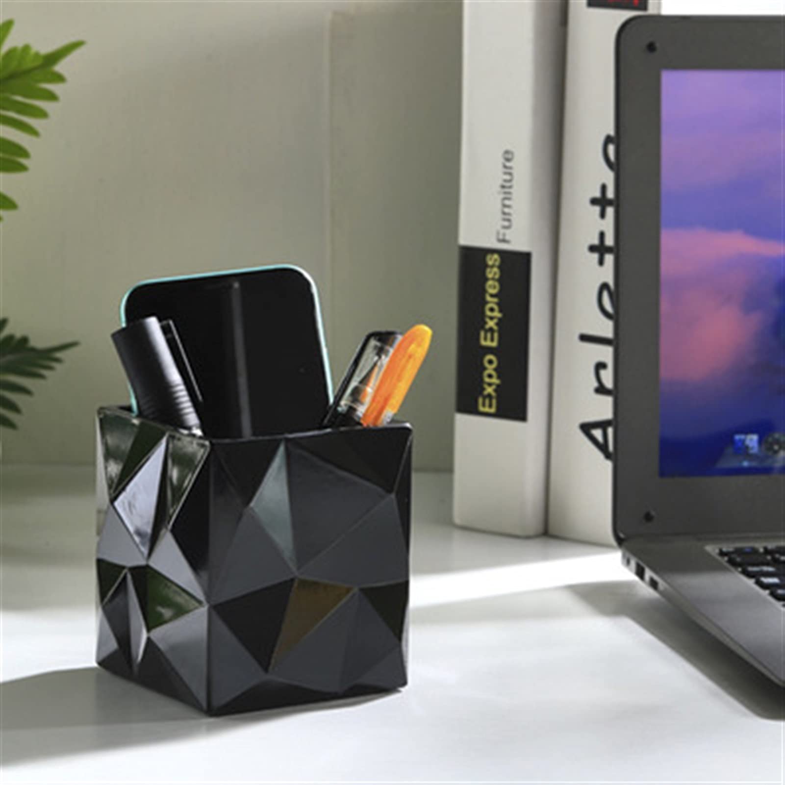 Pojemniki na ołówki Creative Square Pen Holder Uczeń Prezent Papierniczy Makeup Szczotka Sundries Storage Case Office Desktop Ołówek Organizator na biurko (Color : D)