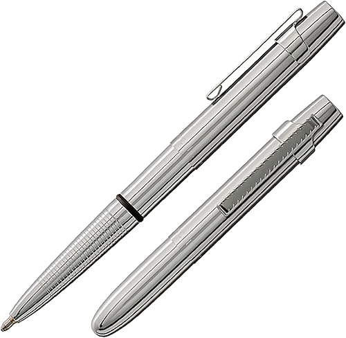 Fisher Space Pen Bolígrafo tipo bala – Serie 400 – X-Mark – Tapa plana cromada con clip – Caja de regalo