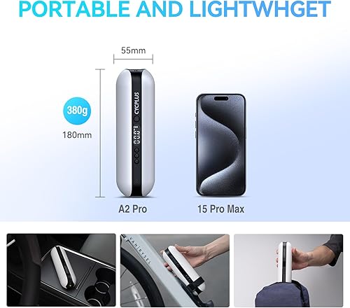 Miniatura 6 de CYCPLUS Electric Air Compressor Portable Bicycle Pump Car Tire Inflator, Max 150 PSI, Auto Shut-Off Air Pump with Presta and Schrader Valves for All