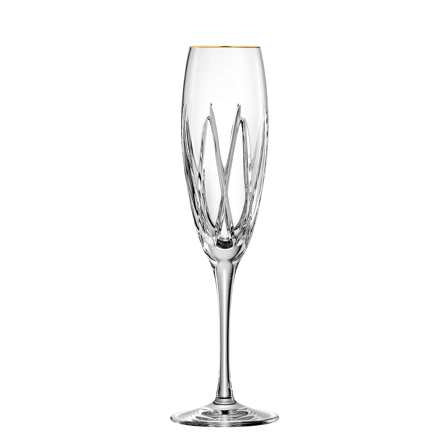 ARNSTADT KRISTALL Sektglas London Gold (25 cm) - Kristallglas mundgeblasen · von Hand geschliffen · Handmade in Germany · inkl. 24 Karat Goldrand