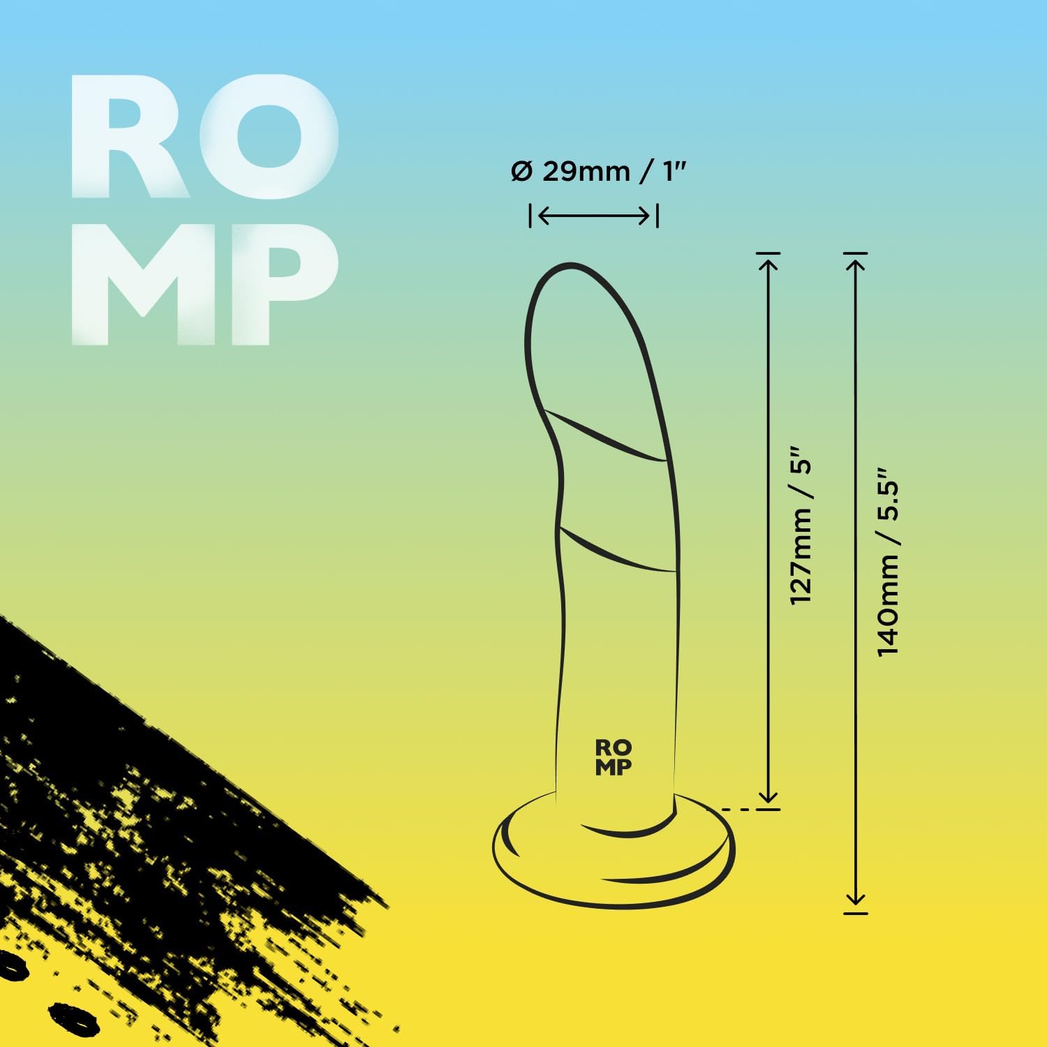 ROMP Piccolo Adult Sex Toys Dildo for Women | 5 Inch Suction Cup Dildos | Bullet Vibrator & Harness Strap On Compatible | Sexual Pleasure Tools for Women | Anal & G Spot Adult Toy for Couples | Blue