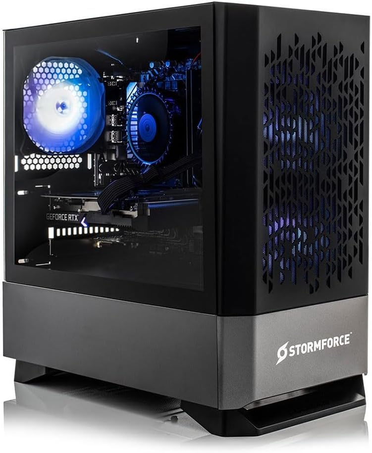 Stormforce Onyx Gaming PC – NVIDIA GeForce RTX 4060 8GB, Intel Core i5-13400F, 2TB SSD, 16GB RAM, WiFi 5, Windows 11, COUGAR MX360 Case (Amazon Exclusive)