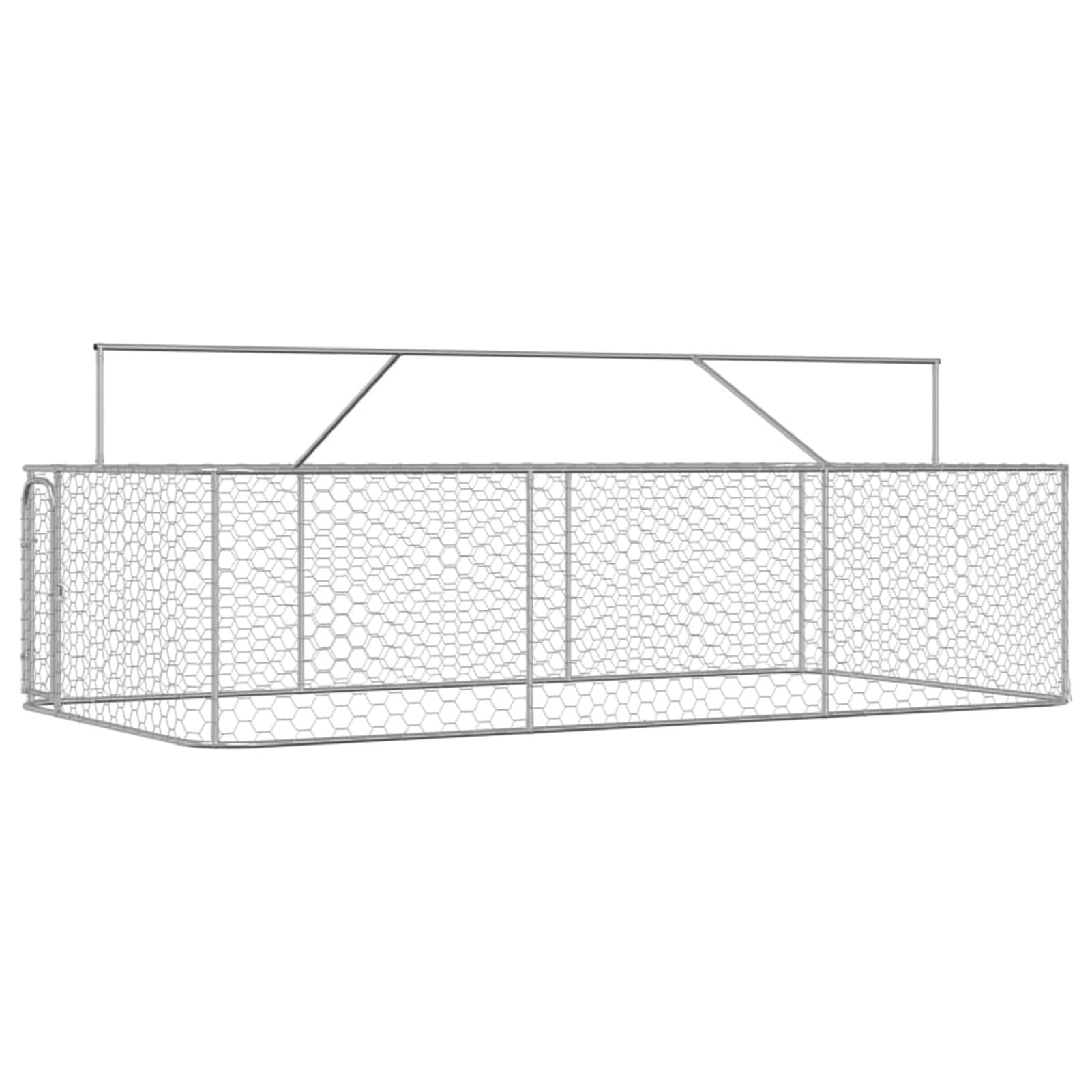 Gabbia e Recinto per Cani con Tetto Esterno, Box Canile 400x200x150 cm