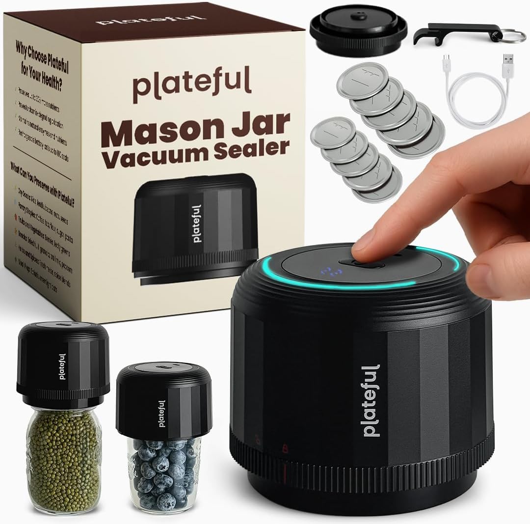 Plateful Electric Mason Jar Vacuum Sealer Kit