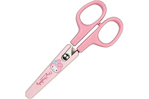 Cute Kitty Friends Figure Safety Scissors with Cover (Light Pink)