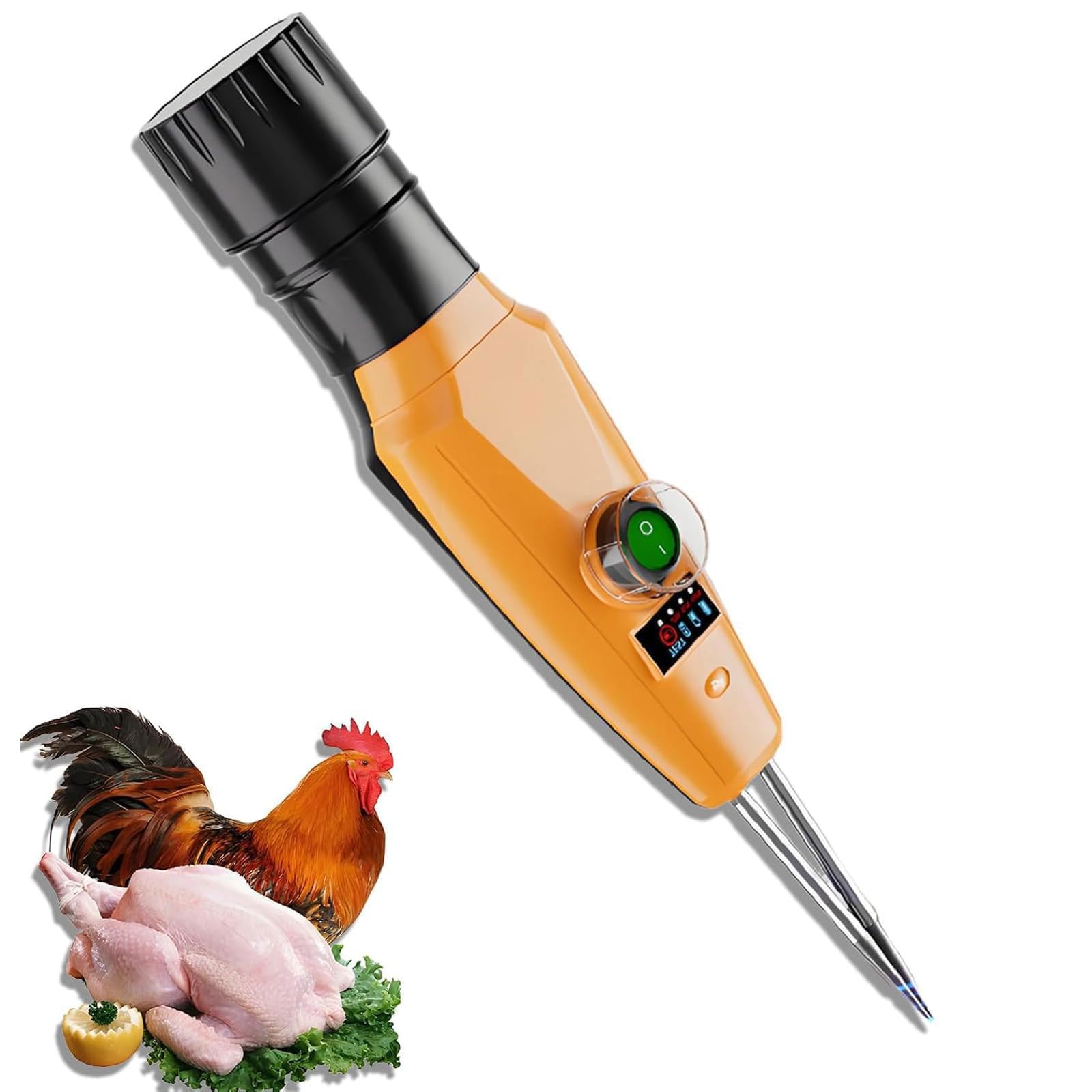 Desplumador eléctrico de aves de corral, 13000 rpm, portátil, con cono de acero inoxidable desmontable e indicador de nivel de batería para pollo, pato, ganso