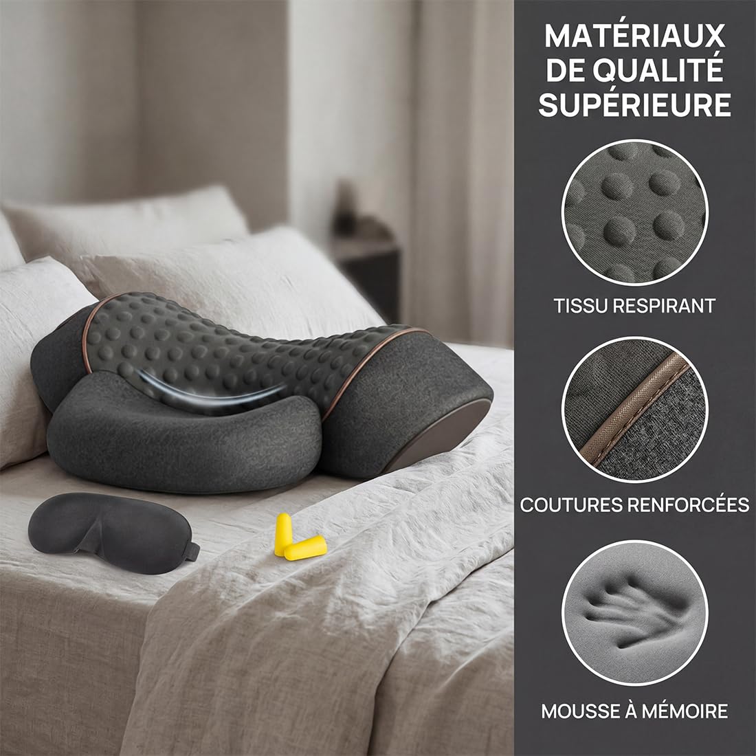 Spinea Cervicalm, Masseur Cervical 3 En 1 Avec Chauffage, Vibration, Traction - Intensité RéGlable Portable, Soulager Les Douleurs Des Tissus Profonds Pour Maison Et Bureau (#2,Trois modes)