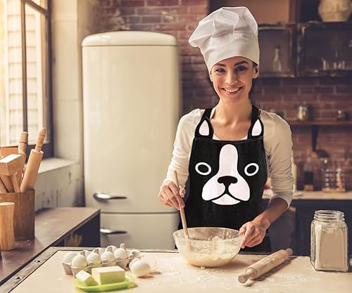 Miniatura 6 de KIMCHOMERSE Delantal de cocina con bonito patrón y bolsillos frontales para mujeres y hombres, regalos divertidos para mamá y papá