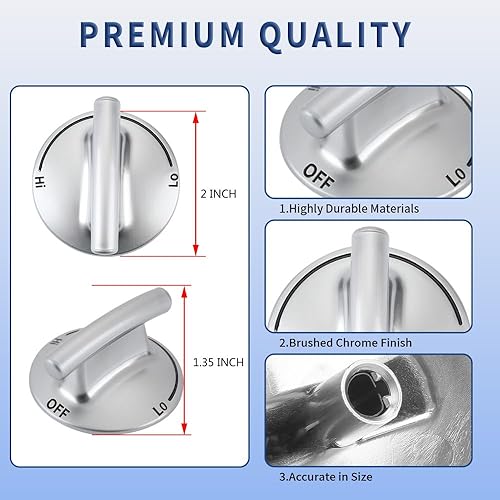 Miniatura 5 de 7733P410-60 Pomo de quemador de superficie, perillas de control para estufa de gas Jenn-AirMaytagKitchenAid, sustituye a 74007733, AP5668987,