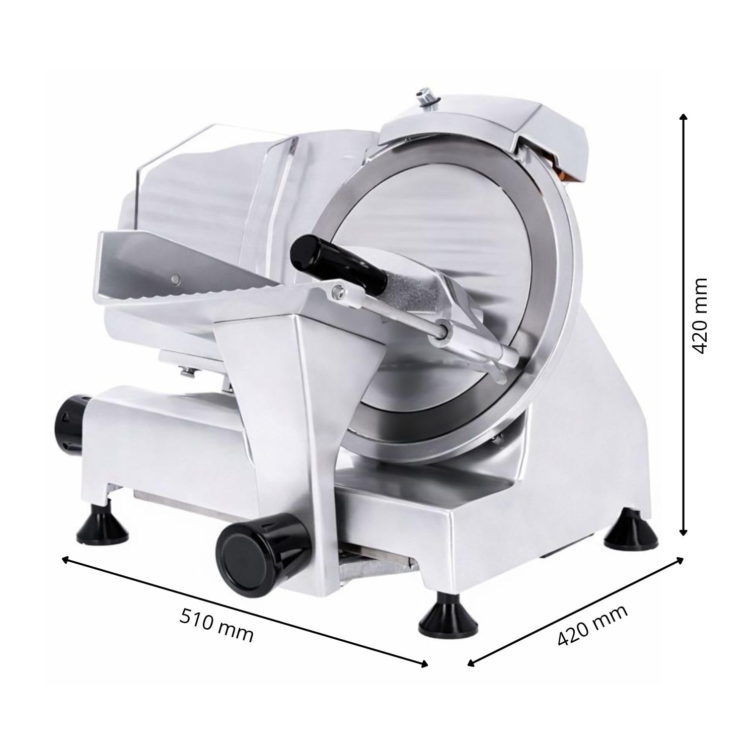 Trancheuse à Jambon Professionnelle Ø 300 mm – Grise – Semi-Automatique – Coupe 0,2 à 15 mm – 250 W
