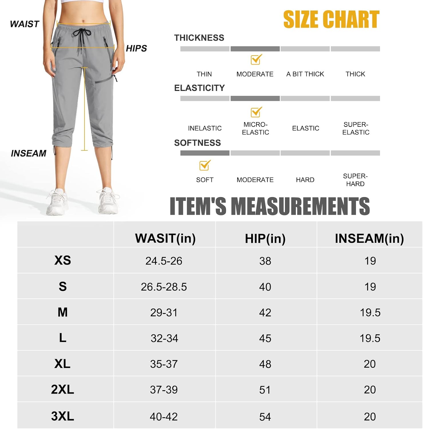 MOCOLY Damen Wanderhose Cargohose Wasserdicht Elastische Outdoorhose Cargo Jogginghose Trekkinghose Schnelltrocken Leichte UPF 50 mit Reißverschlusstasche - Image 6