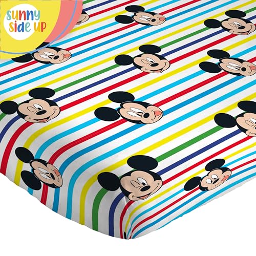 Image of Sunny Side Up Disney Mickey Mouse Twin Sheet Set - 3 Piece Kids Bedding Set Includes Pillow Cover - Super Soft Microfiber Sheets