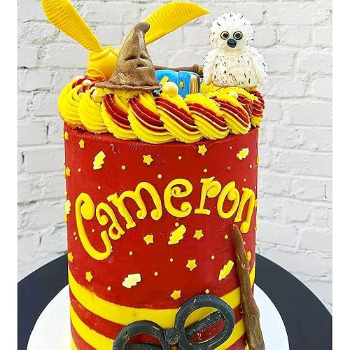 Miniatura 2 de Decoraciones de pastel de Harry Potter con chispas de relámpago de mago granate y oro nonpareils perlas de azúcar quins de rayo aspersor de Harry