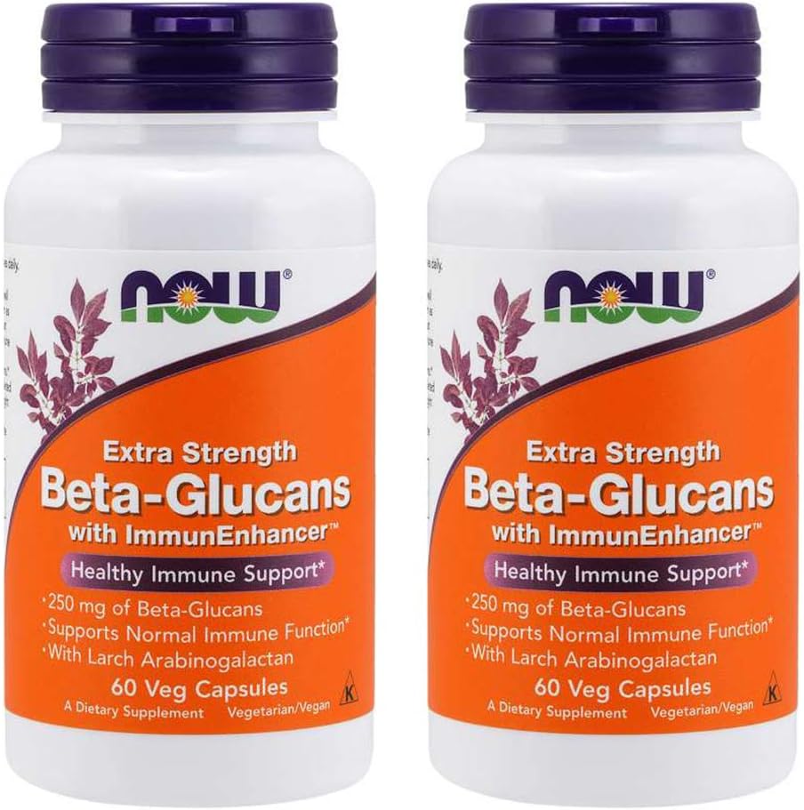 Now Foods Beta-Glucans with ImmunEnhancer 60 Vegi Caps (Pack of 2)