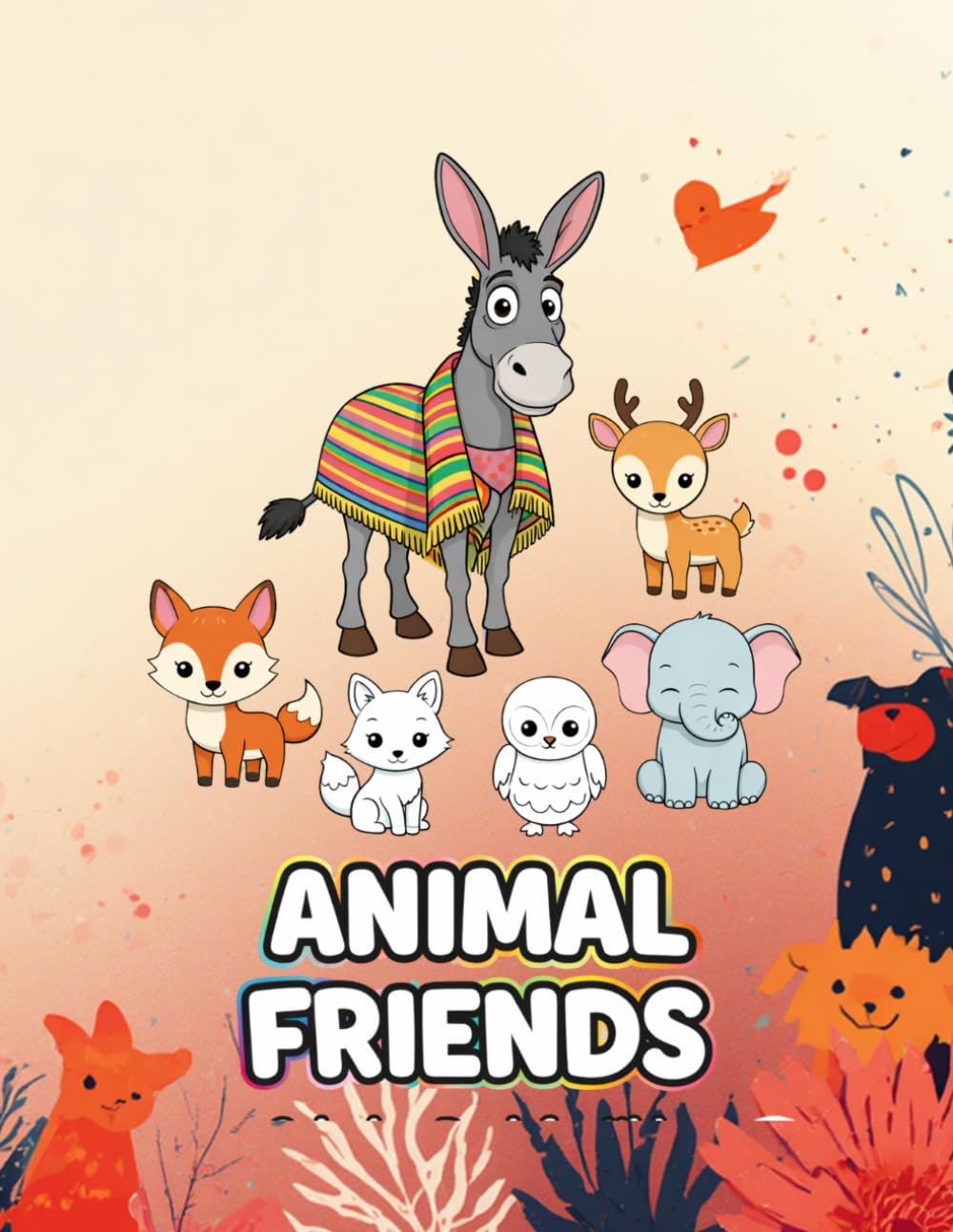 Coloring Book for Kids: Cute Animal Friends: Easy and Fun Coloring Pages for Toddlers and Kids Ages 3-8