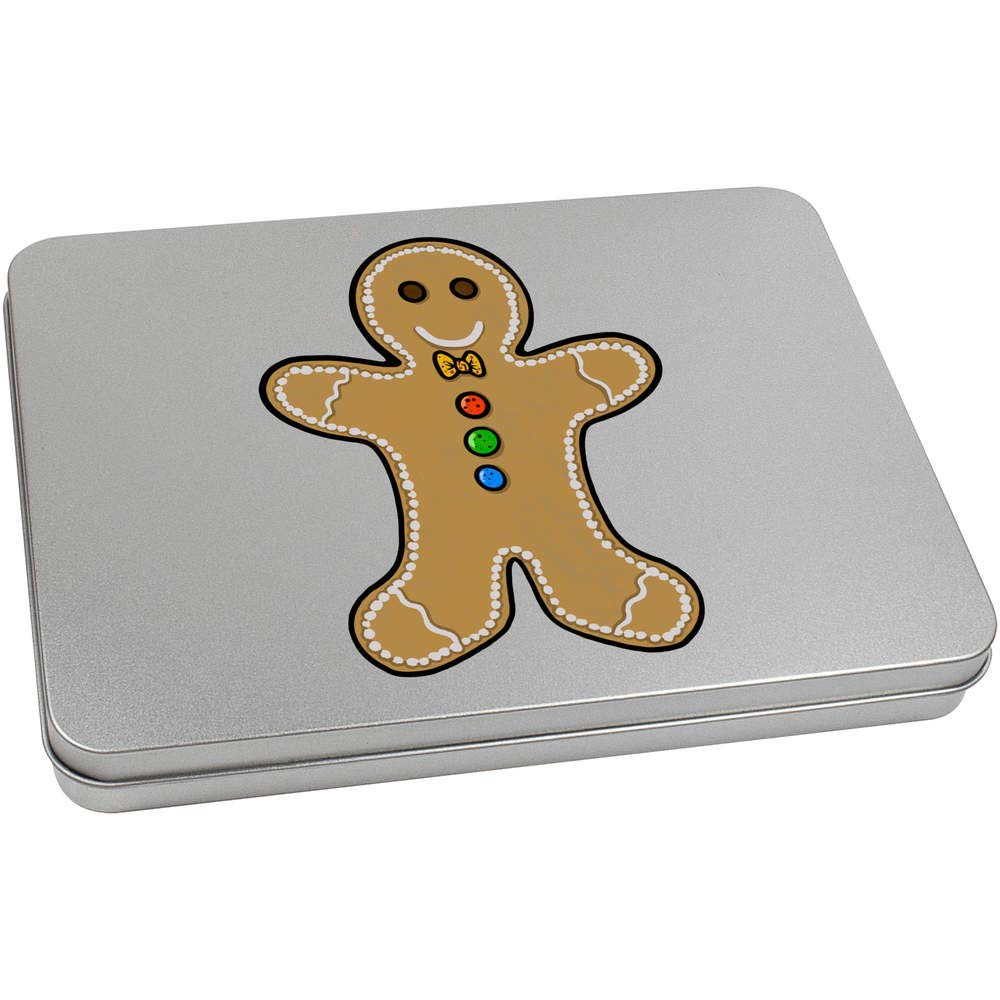 Azeeda 220mm 'Gingerbread Man' Metal Hinged Tin/Storage Box (TT00133615)