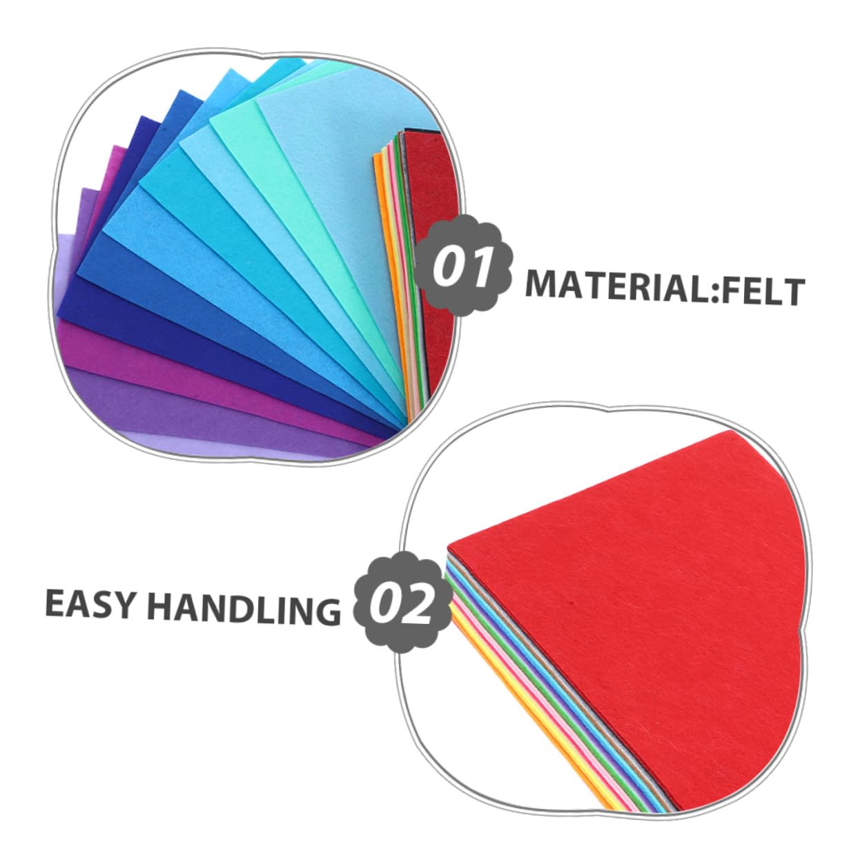 80 Stück Teiliges Bunte Filzplatten Vielseitiges Bastelfilzstoff Material für DIY Handwerk Nähen Patchwork Schulprojekte Kinderfreundlich Leuchtende Farben Inspirierendes Basteln