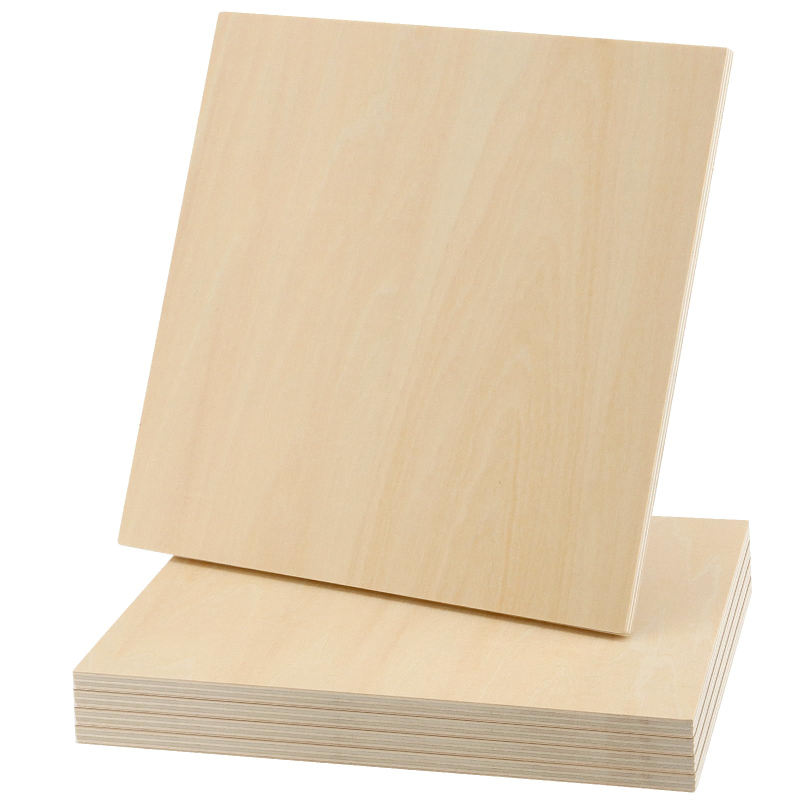 ZOENHOU 5 Piezas Contrachapado de Tilo 6 mm, 30 x 30 cm, Tableros sin Pintar para Manualidades, Pirograbado, Corte Láser, Pintura y Modelismo