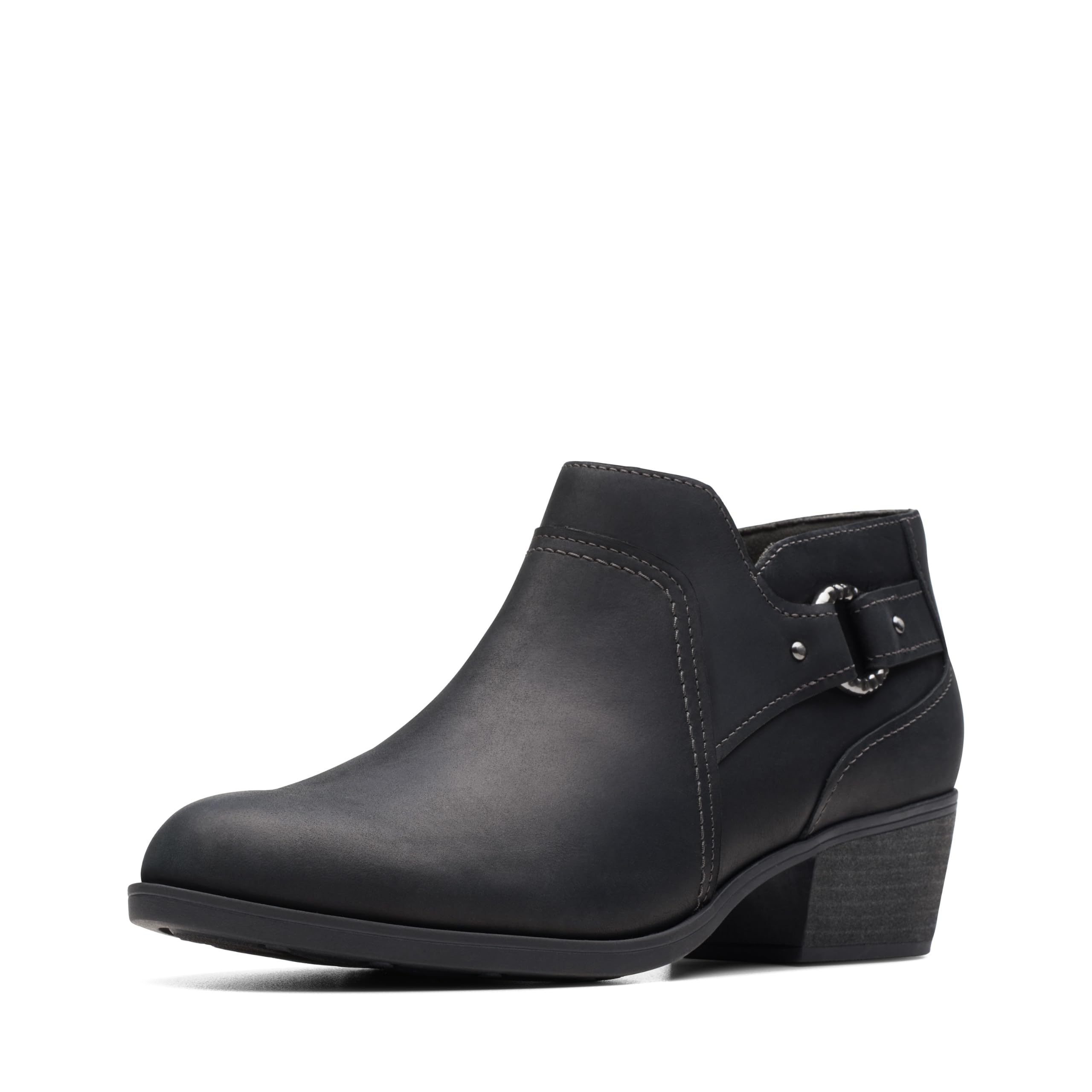 Clarks Charlten Grace Bottines pour femme, noir huileux, 36.5 EU Weit