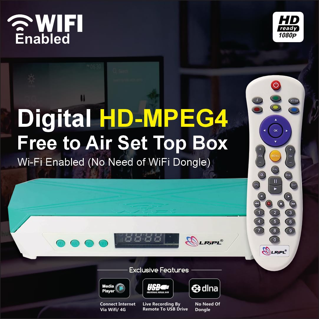LRIPL LR26W HD MPEG4 Free to Air Set Top Box with Wall Mount Stand 