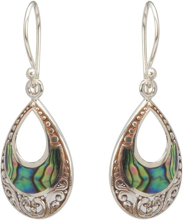 Sterling Silver Earrings with Abalone (Rusty Silver Jewelry Ethnic and Crafts)
