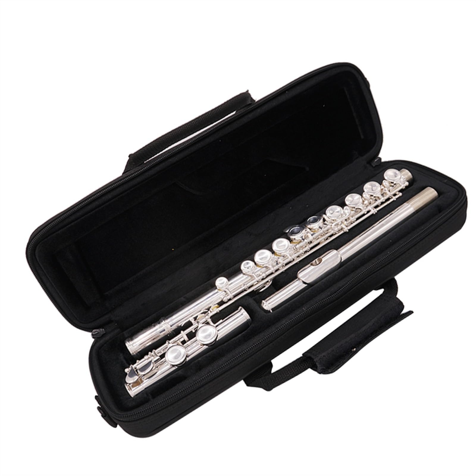 Flauta De Cobre Blanco Plateada, Instrumento De Flauta En Tono C Con Orificio Cerrado De 16 Teclas Y Caja De Almacenamiento Flauta Travesera Kit
