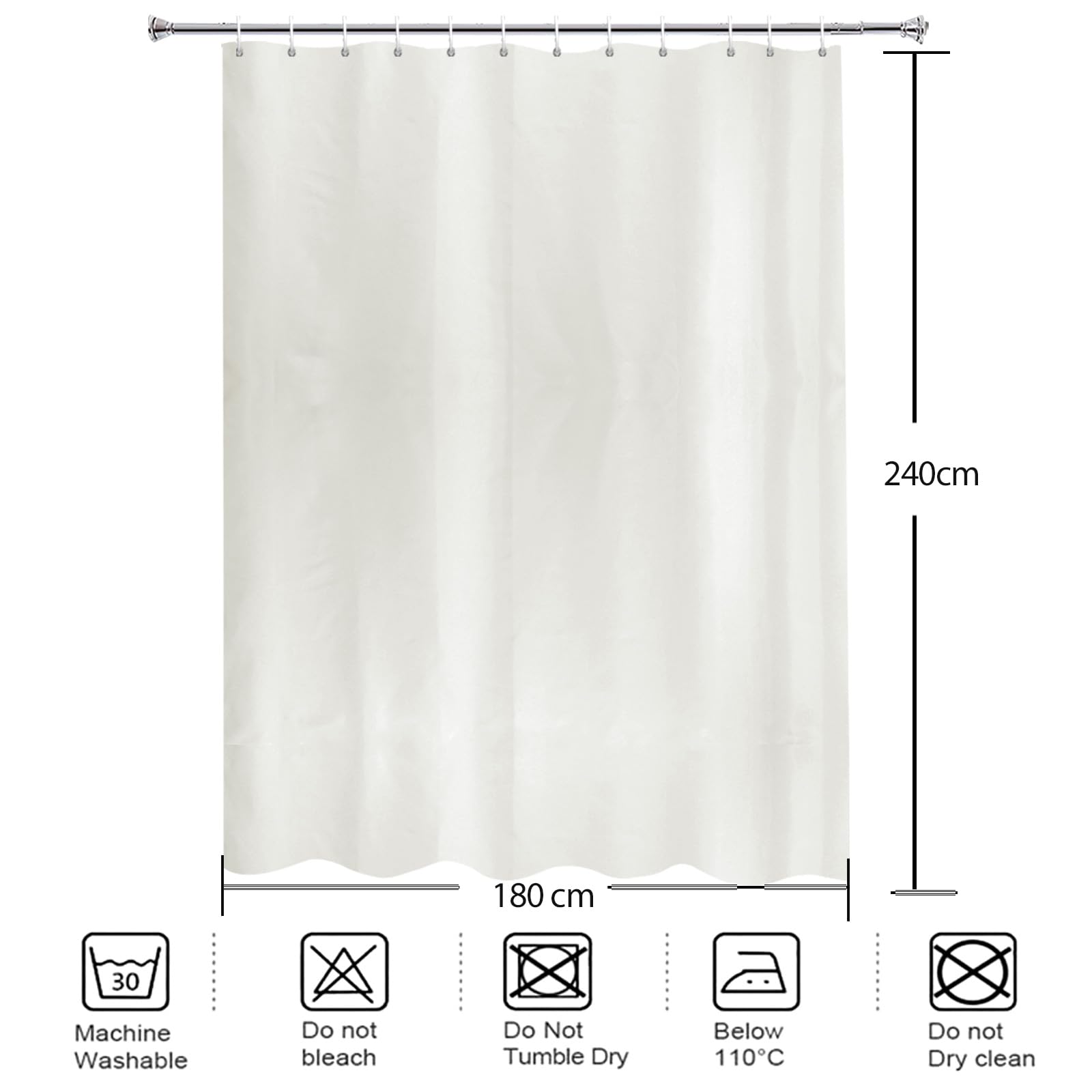 Tenda Da Doccia YISURE 180x220 Cm - Tessuto Lavabile Con Occhielli Metallici, Blu - Foto 6