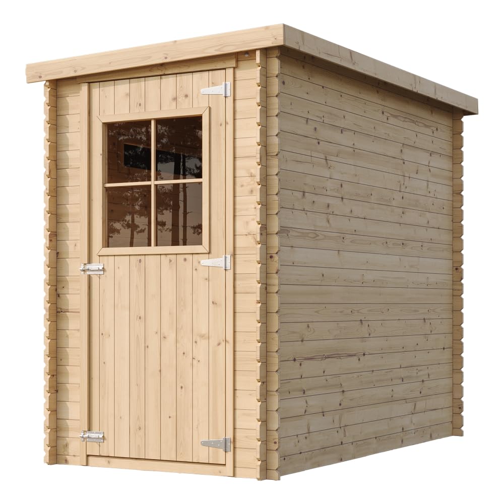 Casetta da Giardino in Legno Esterno 2,63 m², Capanno Attrezzi con spessore della parete di 19 mm, Casa per Biciclette con Finestre TIMBELA M306