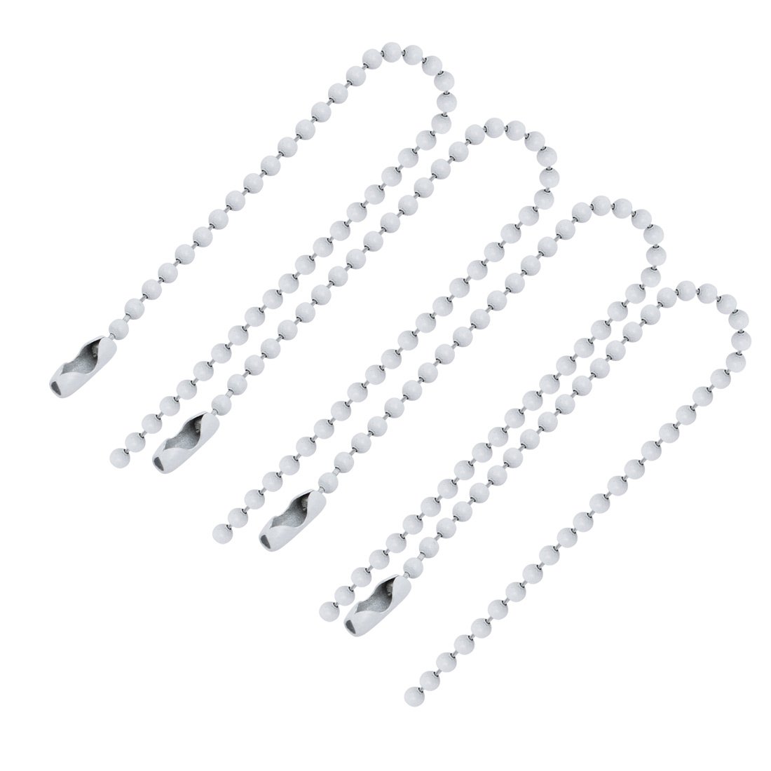 Aexit 4pcs 2.4mm Lighting fixtures and controls Dia Metal Beaded Connector Ball Key Chain 6inch Length White