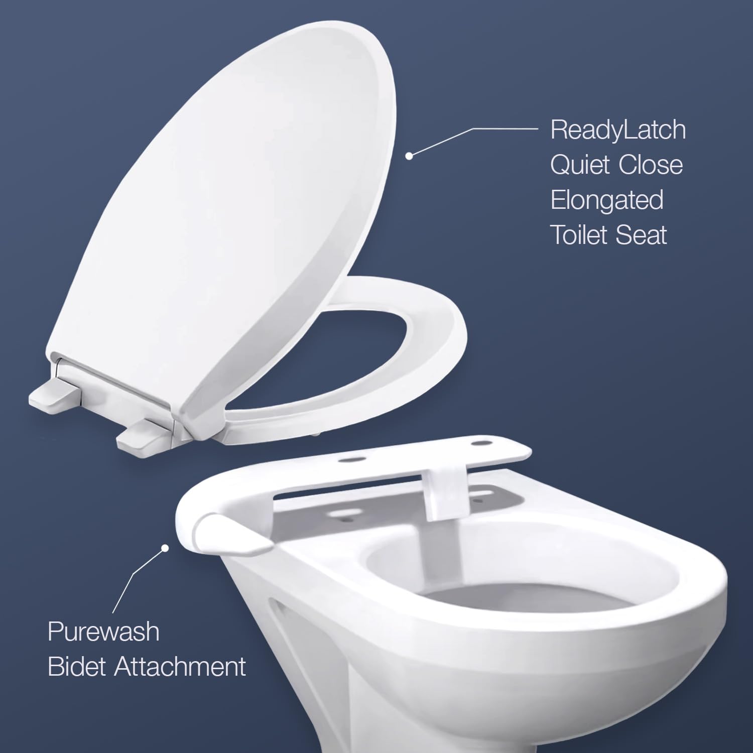 KOHLER 4636-RL-0 Cachet ReadyLatch Quiet Close Elongated Toilet