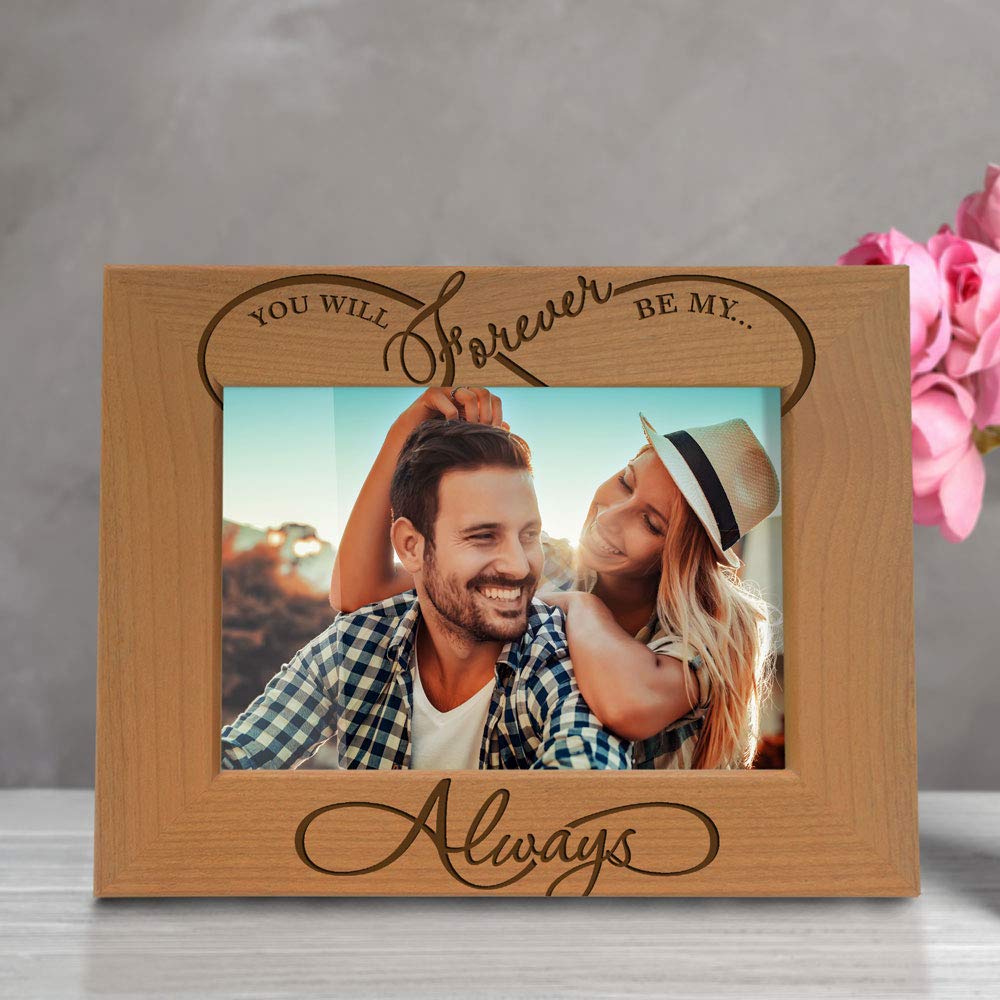KATE POSH - You Will Forever be My Always Wood Cornice, Legno, Natural Real Wood, 5x7-Horizontal