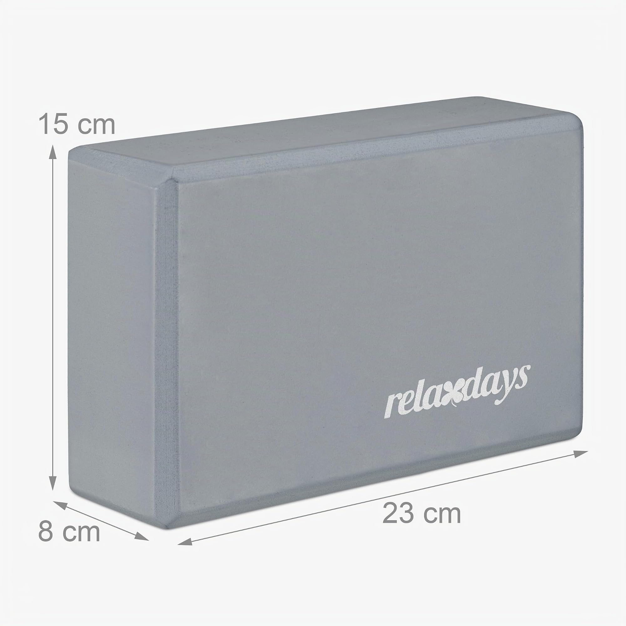 Relaxdays Yogablock im 2er Set, Yoga-Klötze für Yoga-Übungen, Hartschaum, rutschfest, HBT 8x23x15 cm, Farbwahl