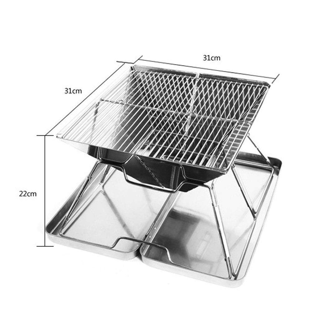 Supporto per barbecue, Griglia for barbecue Barbecue all'aperto a carbone for portatile in acciaio inossidabile for cucinare Picnic da campeggio