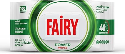Fairy Çok Amaçlı Yüzey Temizlik Havlusu 100 Yaprak | Beyaz Sabun | Beyaz Sirke & Karbonat | 48 Saat Temizlik Etkili | İz Bırakmayan Formül