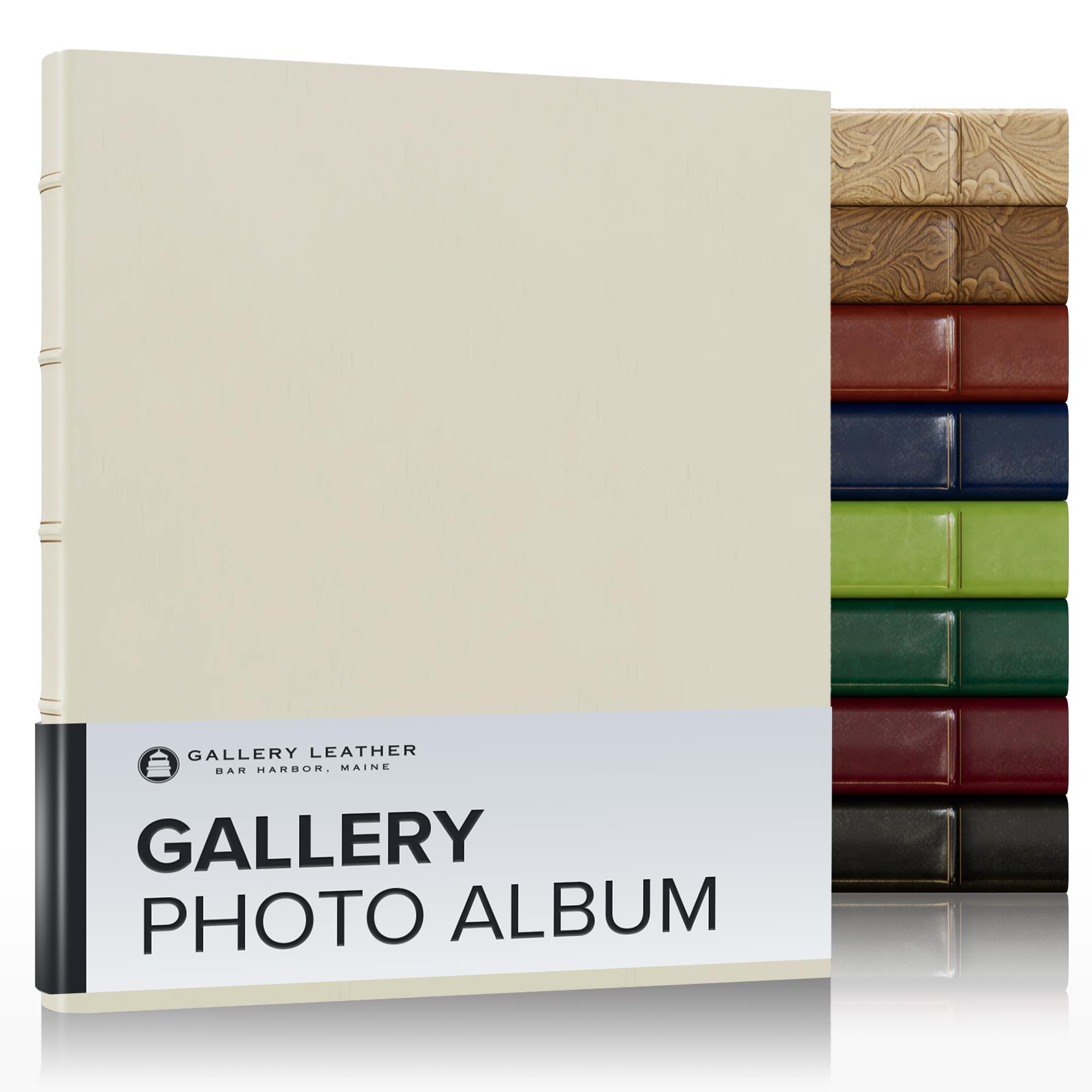 Álbum de fotos de cuero de Gallery Leather, 29,7 x 26,5 cm, Freeport Ivory